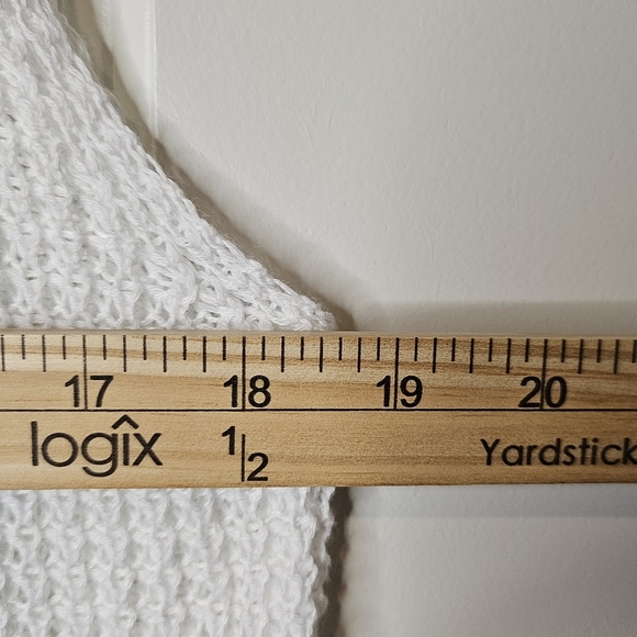 White Open Knit Mesh Sleeveless Scoop Neck Breathable Summer Tank Top Size XXL - Picture 5 of 7